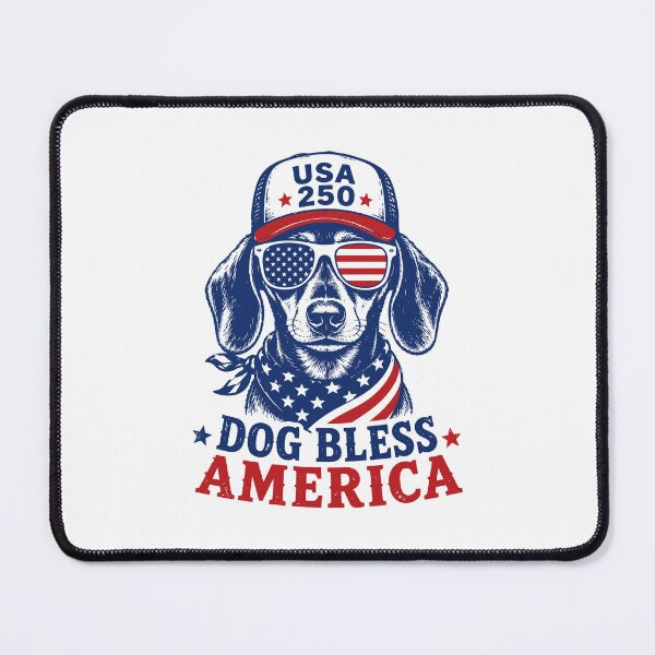 Item preview, Patriotic Dachshund Dog Bless America Funny 4th of July USA 250 designed and sold by gunaone-design.