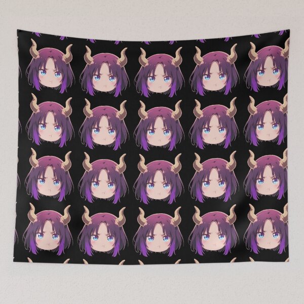 Item preview, Elma Miss Kobayashi Dragon Maid Chibi Angry Purple Hair Dragon Horns designed and sold by 108Recordings.