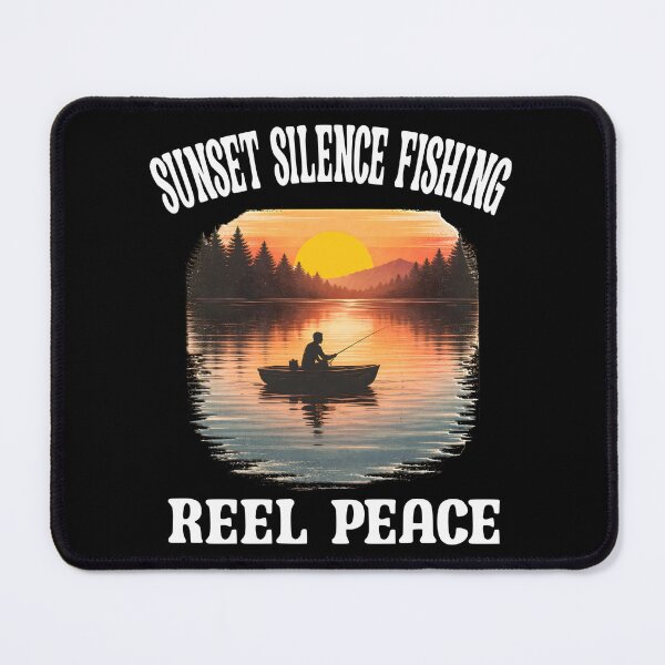Item preview, Sunset Silence Fishing Reel Peace Graphic | Lake Fishing Sunset Design designed and sold by Jt41.