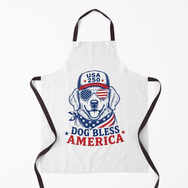 Item preview, Patriotic Golden Retriever Dog Bless America Funny 4th of July USA 250 designed and sold by gunaone-design.