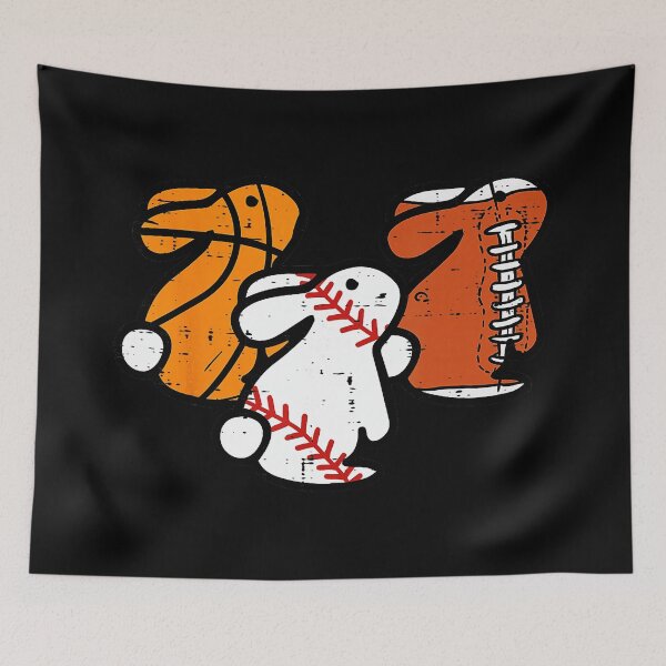 Item preview, Cute Easter Bunny Sports Trio Basketball Baseball Football Cartoon designed and sold by allistermariam.