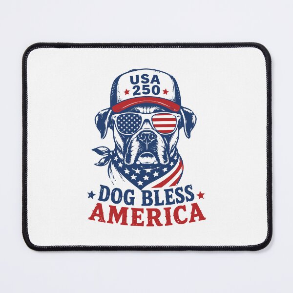 Item preview, Patriotic Boxer Dog Bless America Funny 4th of July USA 250 designed and sold by gunaone-design.