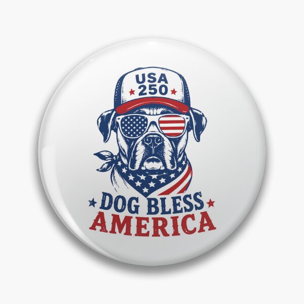 Item preview, Patriotic Boxer Dog Bless America Funny 4th of July USA 250 designed and sold by gunaone-design.