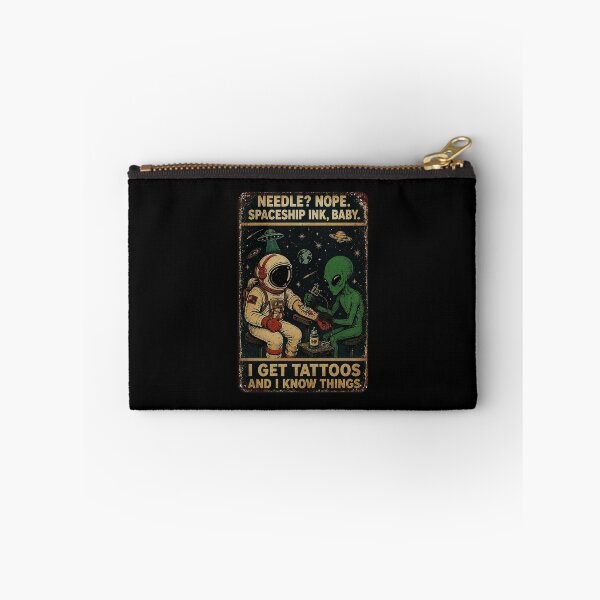Item preview, Alien Tattoo Artist and Astronaut Space Retro Poster designed and sold by eliramaison.