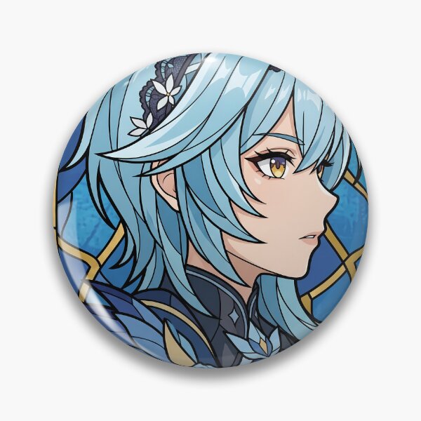 Item preview, Eula Genshin Impact Elegant Blue Stained Glass Portrait designed and sold by mildaclairmo.