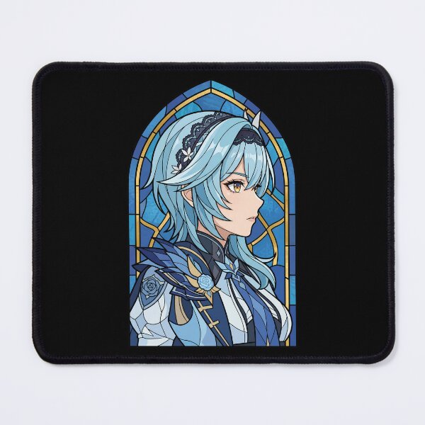 Item preview, Eula Genshin Impact Elegant Blue Stained Glass Portrait designed and sold by mildaclairmo.