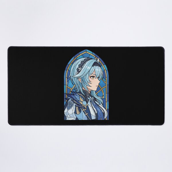 Item preview, Eula Genshin Impact Elegant Blue Stained Glass Portrait designed and sold by mildaclairmo.