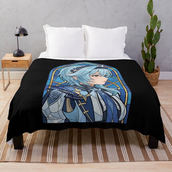 Item preview, Eula Genshin Impact Elegant Blue Stained Glass Portrait designed and sold by mildaclairmo.