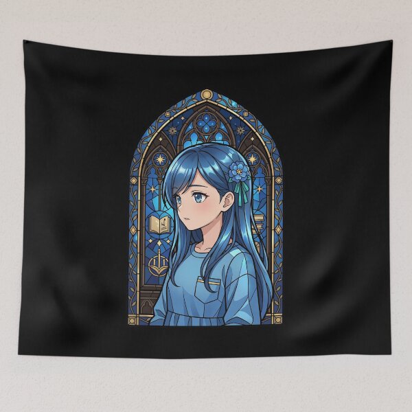 Item preview, Myne Ascendance Bookworm Blue Cathedral Stained Glass Dream designed and sold by mildaclairmo.