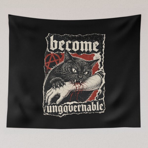 Item preview, Become Ungovernable Funny Cat Biting Hand designed and sold by Randomera.
