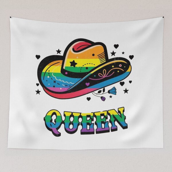 Item preview, Rainbow Queen Cowboy Hat Gay Pride  designed and sold by petalandarmour.