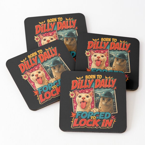 Item preview, Born To Dilly Dally Forced To Lock In Funny Cat Meme designed and sold by Vermanartist.