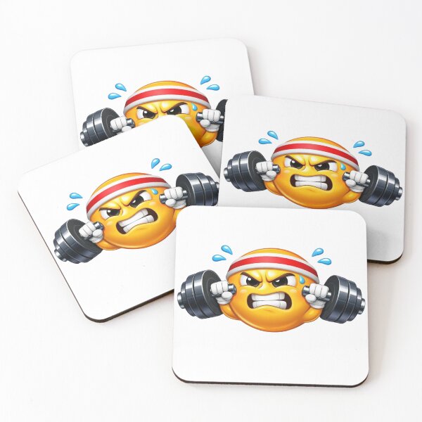 Item preview, Cute Gym Weightlifting Fitness Emoji Sticker designed and sold by Sticker universe2.0.