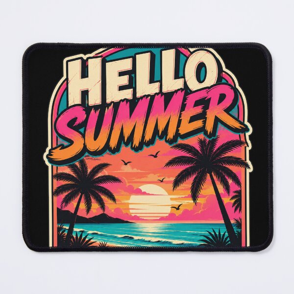 Item preview, Neon Hello Summer Tropical Sunset designed and sold by PixelPun Studio.