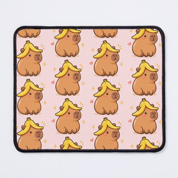 Item preview, Cute Capybara Wearing Banana Hat - Kawaii Capybara designed and sold by ChosmahDrawing.