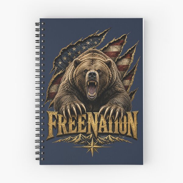 Item preview, Roaring Grizzly Bear American Flag designed and sold by FREENATION2026.