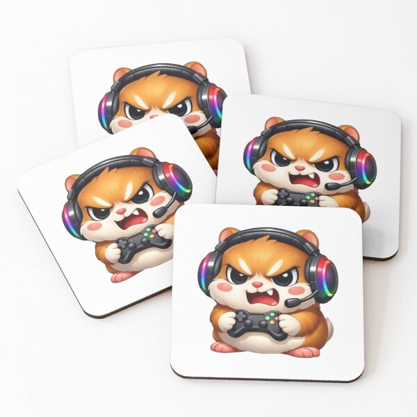 Item preview, Cute Kawaii Gamer Hamster with Headphones Sticker designed and sold by Sticker universe2.0.
