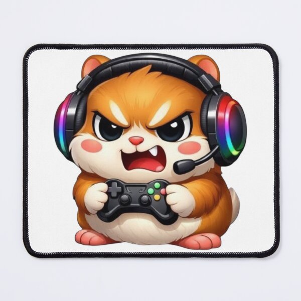 Item preview, Cute Kawaii Gamer Hamster with Headphones Sticker designed and sold by Sticker universe2.0.