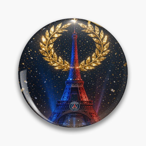 Item preview, Laurel Paris Champions of Europe 2025 2026 - La Capitale Règne Eiffel Tower Gold Confetti Poster designed and sold by BrickByDream.