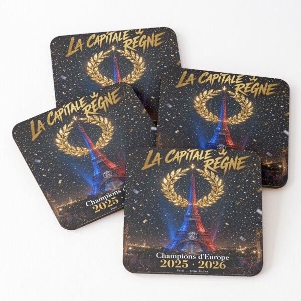 Item preview, Laurel Paris Champions of Europe 2025 2026 - La Capitale Règne Eiffel Tower Gold Confetti Poster designed and sold by BrickByDream.