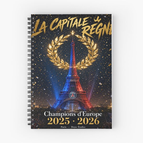 Item preview, Laurel Paris Champions of Europe 2025 2026 - La Capitale Règne Eiffel Tower Gold Confetti Poster designed and sold by BrickByDream.