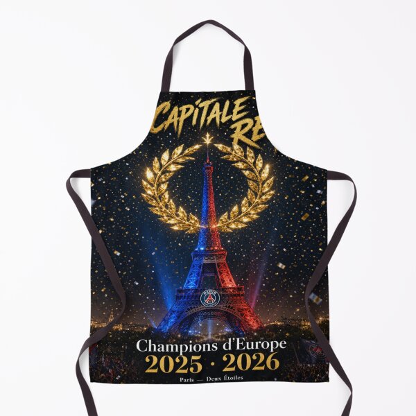 Item preview, Laurel Paris Champions of Europe 2025 2026 - La Capitale Règne Eiffel Tower Gold Confetti Poster designed and sold by BrickByDream.