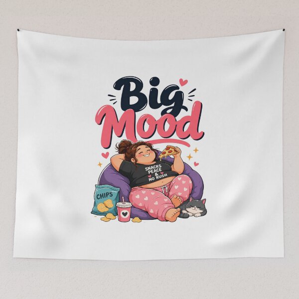 Item preview, Big Mood Snacks Peace and No Rush Funny Lazy Girl designed and sold by Sitred123.