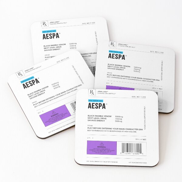 Item preview, AESPA Kpop Prescription Label designed and sold by Jonaverse.