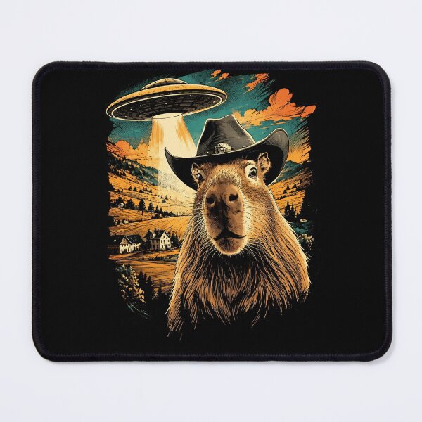 Item preview, Cowboy Capybara Selfie Alien UFO Abduction Vintage Western designed and sold by Vermanartist.