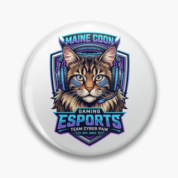 Item preview, Maine Coon Gaming Society Cute Gamer Cat Esports Twitch designed and sold by PictoVibe.