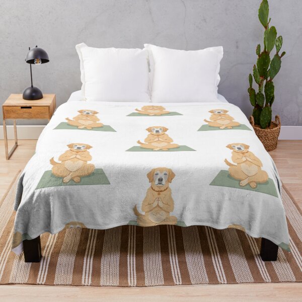 Item preview, Senior Golden Retriever Yoga Wellness Sugar Face Dog Meditation designed and sold by PictoVibe.