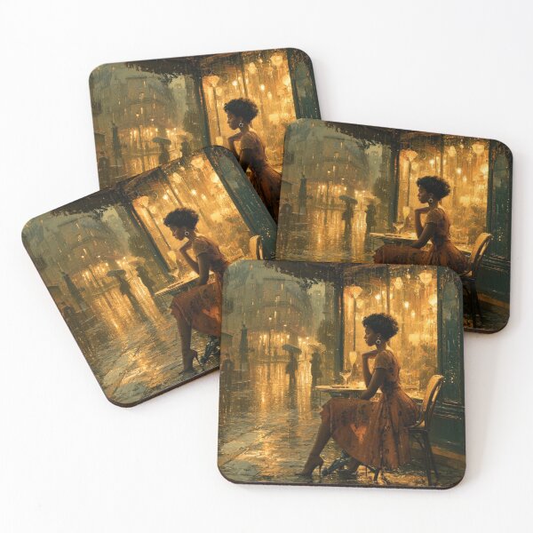 Item preview, Black Woman in Paris Wall Art | Afrocentric Paris Café Print designed and sold by GSizzle1.