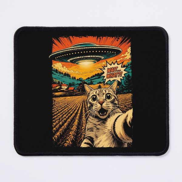 Item preview, Funny Cat Selfie UFO Alien Spaceship Retro Comic designed and sold by Vermanartist.
