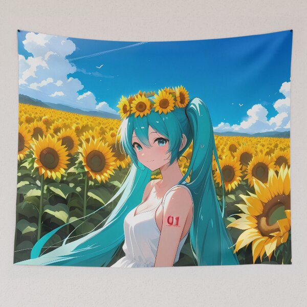 Item preview, Hatsune Miku VOCALOID Sunflower Crown Summer Field designed and sold by SuperTeamCanada.