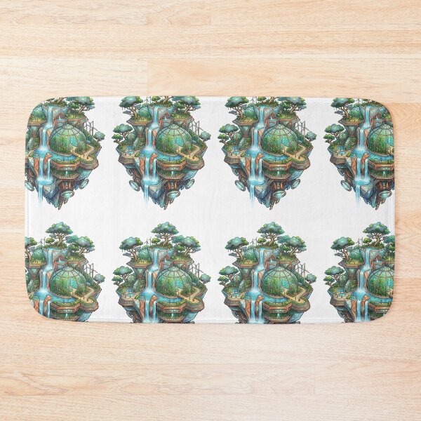 Item preview, Solarpunk Floating Island Oasis Eco Friendly Green Future SciFi designed and sold by PictoVibe.