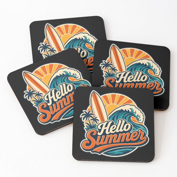 Item preview, Hello Summer Surfboard Ocean Wave designed and sold by PixelPun Studio.