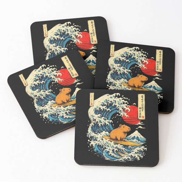 Item preview, Surfing Capybara The Great Wave Vintage Japanese Art designed and sold by Vermanartist.