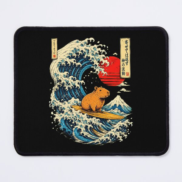 Item preview, Surfing Capybara The Great Wave Vintage Japanese Art designed and sold by Vermanartist.