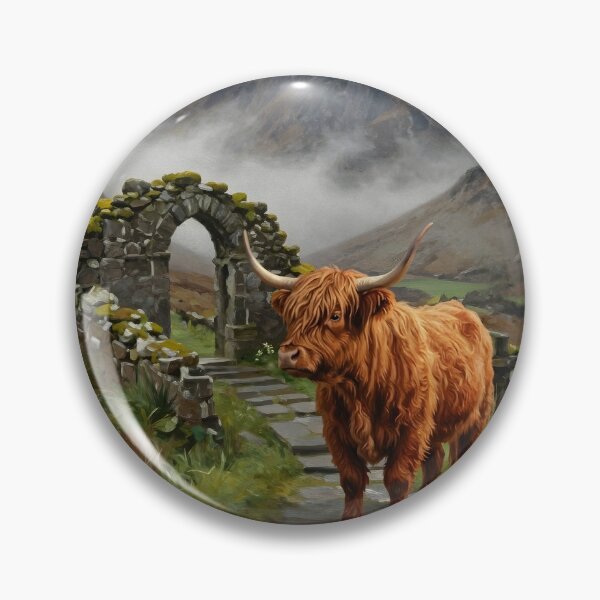 Item preview, Scottish Highland Cow and Castle Ruins designed and sold by Eclectic Monkey.