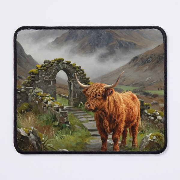 Item preview, Scottish Highland Cow and Castle Ruins designed and sold by Eclectic Monkey.