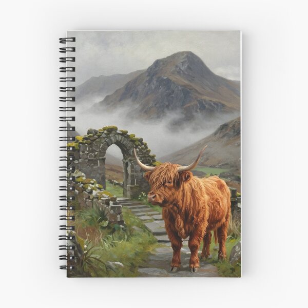 Item preview, Scottish Highland Cow and Castle Ruins designed and sold by Eclectic Monkey.