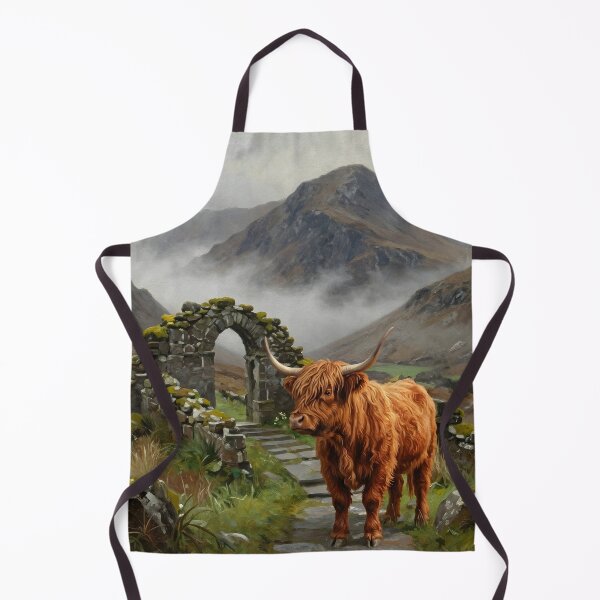 Item preview, Scottish Highland Cow and Castle Ruins designed and sold by Eclectic Monkey.