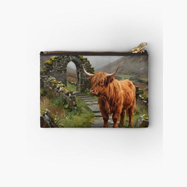 Item preview, Scottish Highland Cow and Castle Ruins designed and sold by Eclectic Monkey.
