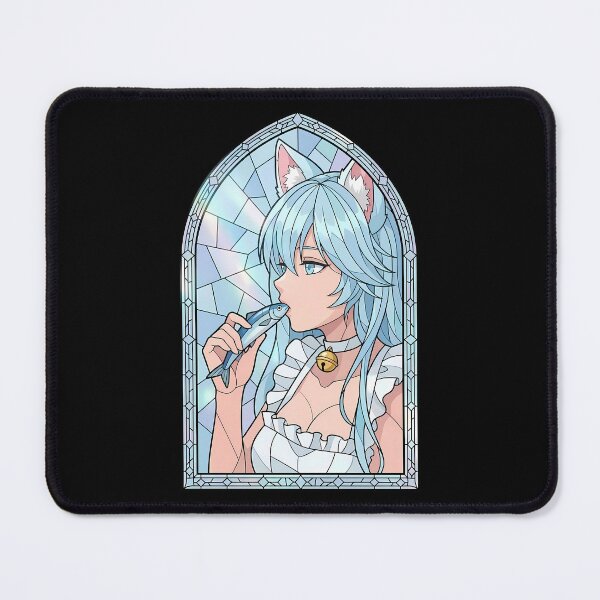 Item preview, Elfaria Wistoria Wand and Sword Cat Ear Stained Glass designed and sold by mildaclairmo.