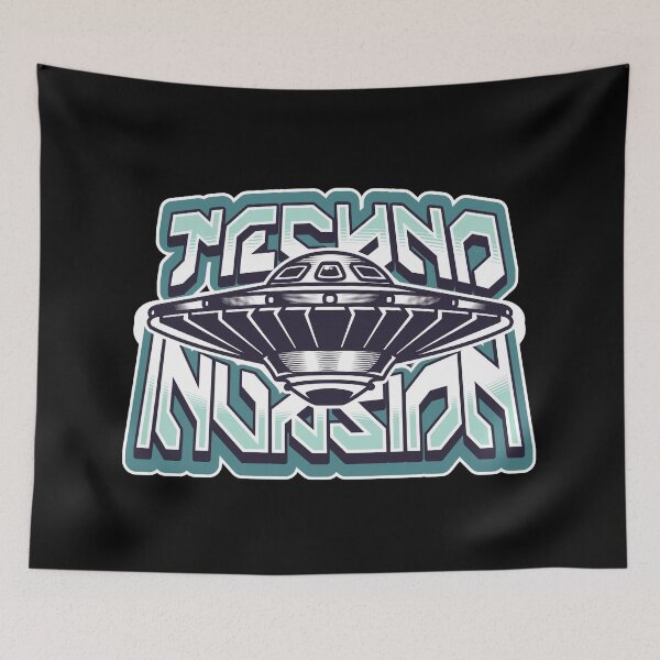 Item preview, TECHNO - UFO Tech Invasion  designed and sold by Discothreadz.