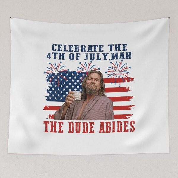 Item preview, The Dude Abides 4th of July Funny Big Lebowski US American Flag designed and sold by DIOROCKO.