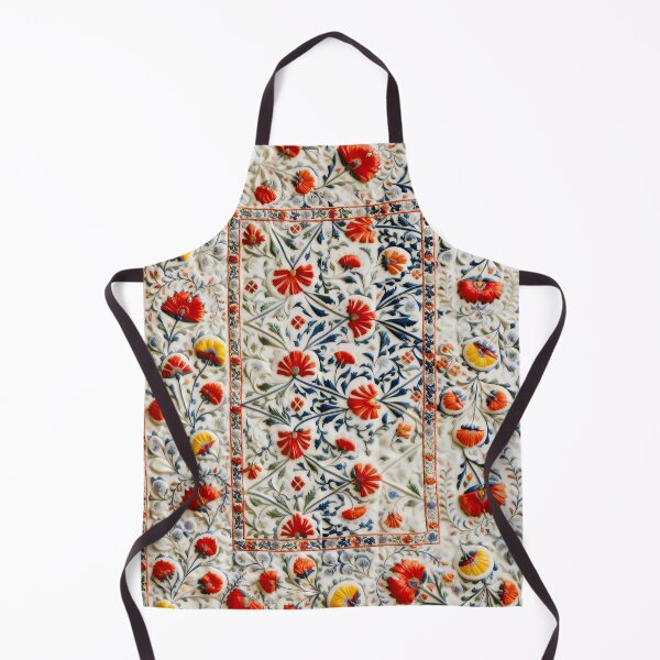 Item preview, Shakhrisyabz Suzani Uzbekistan Floral Embroidery Print designed and sold by Vicky Brago-Mitchell®.