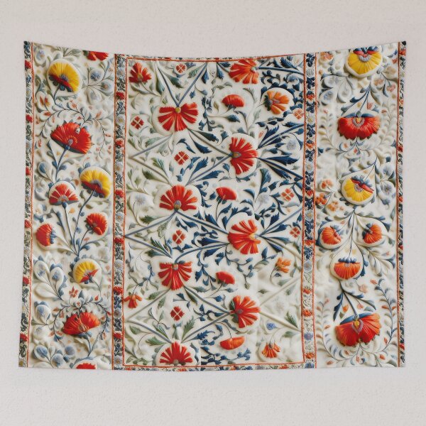 Item preview, Shakhrisyabz Suzani Uzbekistan Floral Embroidery Print designed and sold by Vicky Brago-Mitchell®.