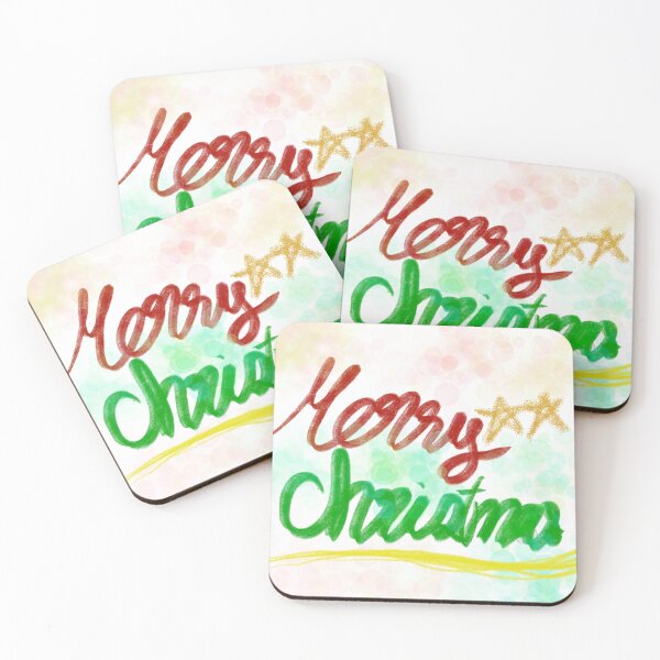 Item preview, Artistic Christmas Calligraphy with Gold Stars designed and sold by AjjimaJKM.