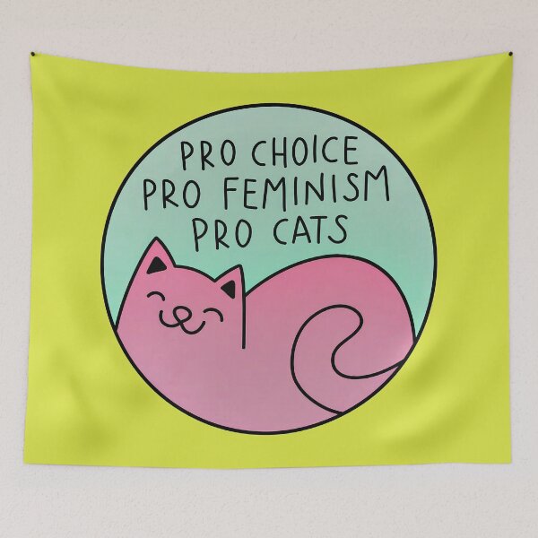 Item preview, pro choice pro feminism pro cats designed and sold by NoThoughtsCat.